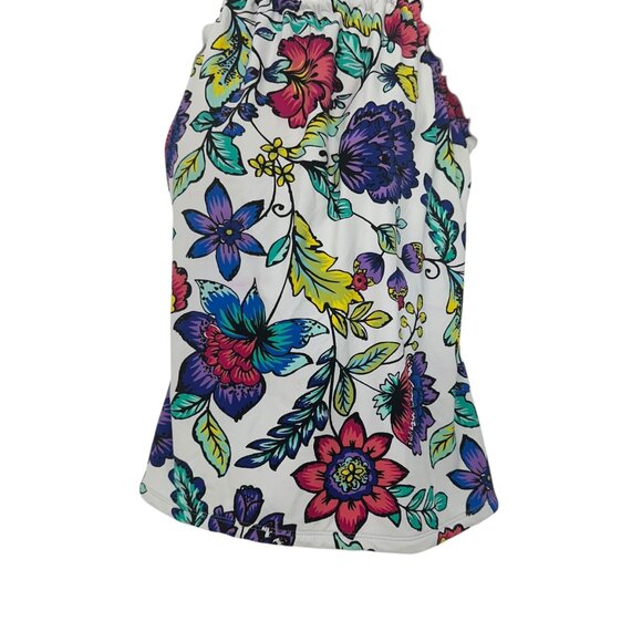 24th& Ocean Women Floral Tankini Top With Built-In Bra SZ L Spandex Multicolor - Picture 10 of 10